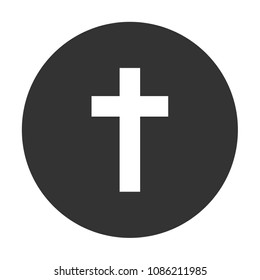 christian cross vector icon, religious cross sign