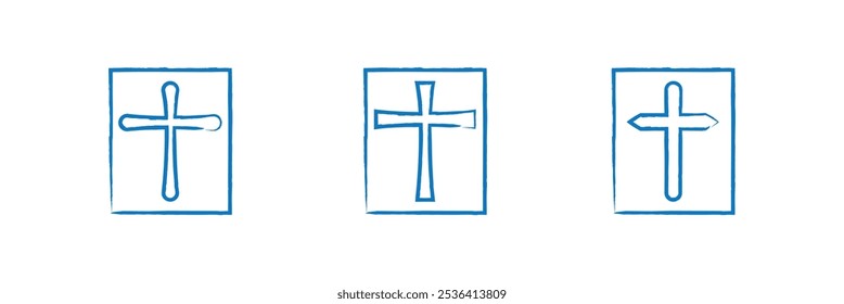 Christian Cross vector. Cross icon. Christian cross icon set for web, graphics. Vector illustrator.