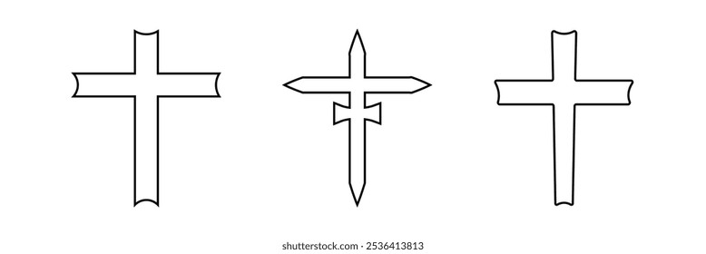 Christian Cross vector. Cross icon. Christian cross icon set for web, graphics. Vector illustrator.