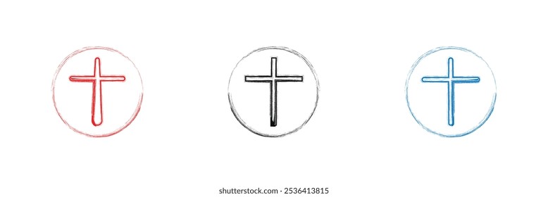 Christian Cross vector. Cross icon. Christian cross icon set for web, graphics. Vector illustrator.