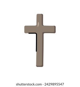 Christian cross vector illustration in doodle style.