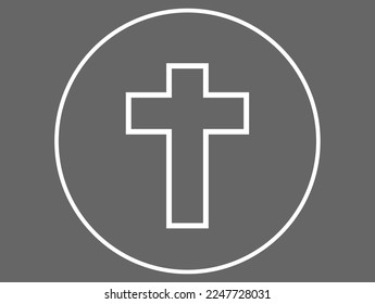 Christian cross. Christian vector isolated on dark background