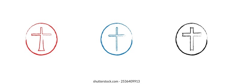 Christian cross vector. Large selection of religious Christian crosses. Vector set of Different shape silhouette crosses. Eps 10.