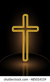 Christian Cross Vector, cross on a brown background ,