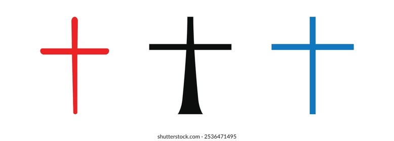 Christian cross vector. cross symbol, Christian crosses icon. Eps 10.