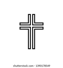 Christian cross vector symbol flat style. Religion cross icon vector illustration.