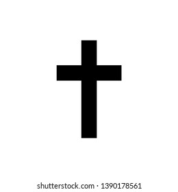 Christian cross vector symbol flat style. Religion cross icon vector illustration.