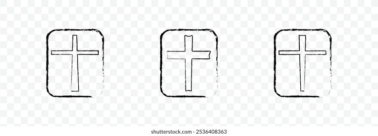 Christian cross vector symbol flat style. Set of different crosses icon. Christian cross vector. 