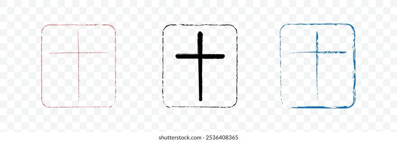 Christian cross vector symbol flat style. Set of different crosses icon. Christian cross vector. 