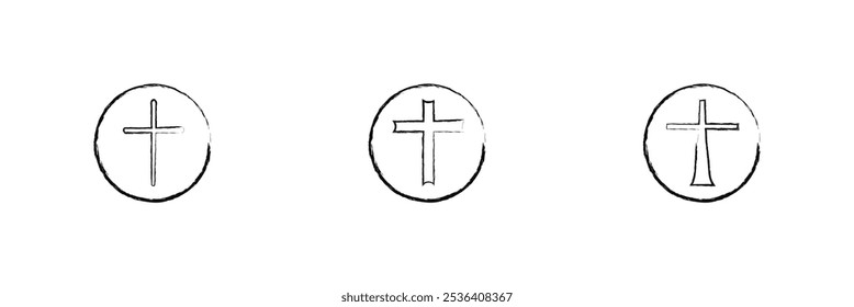 Christian cross vector symbol flat style. Set of different crosses icon. Christian cross vector. 