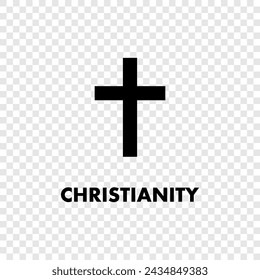 Christian cross vector symbol or icon. Christianity religion symbol