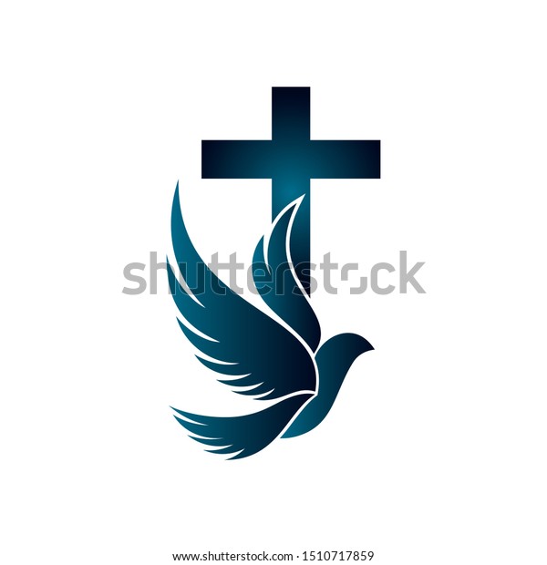 Christian Cross Wings Pigeon Christian Church Stock Vector (Royalty ...