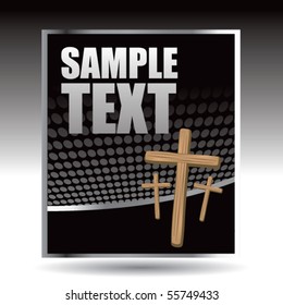 Christian crosses black halftone template