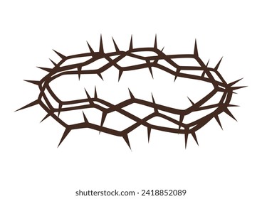 Christian crown of thorns. Happy Easter image. Religious symbol.