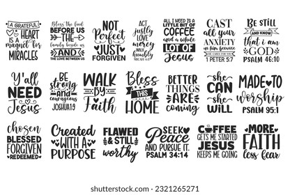 Christian cut files Bundle, Christian Quotes, Christian SVG cut files, Hand drawn lettering phrase, EPS files, SVG bundle, Saying about Christian, svg