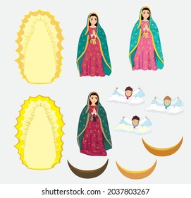 Christian design of the Virgin of Guadalupe. Vector illustration.