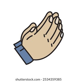 Christian Doodle Illustration - Praying Hand Gesture