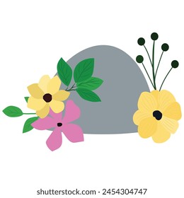 Christian easter with floral wreath