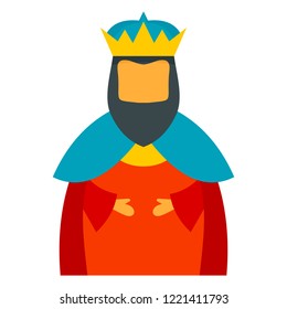 Christian epiphany king icon. Flat illustration of christian epiphany king vector icon for web design