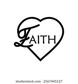 christian faith hope love symbol set on white background for tattoo icon decoration object element. vector and illustration