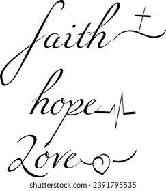 Christian Faith, Typography for print or use as poster, card, flyer or T Shirt