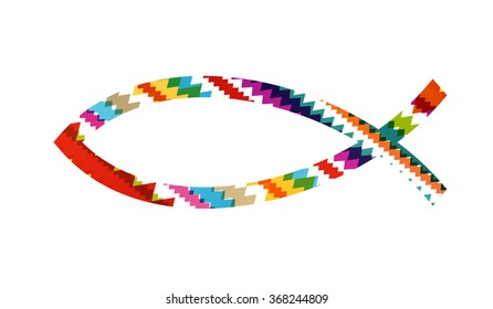 Christian fish abstract vector background concept illustration