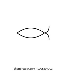christian fish outline icon. Element of religion sign for mobile concept and web apps. Thin line christian fish outline icon can be used for web and mobile on white background