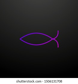 Christian fish outline nolan icon. Elements of religion set. Simple icon for websites, web design, mobile app, info graphics