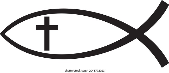 Christian Fish Symbol Cross Vector Stock Vector (Royalty Free ...