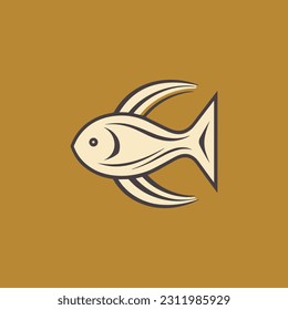 Christian fish symbol. God Christ logo illustration. Jesus fish icon religious sign.