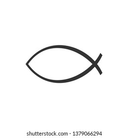 Christian fish symbol icon isolated. Jesus fish symbol. Flat design. Vector Illustration
