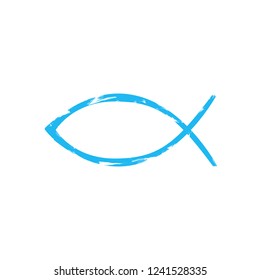 Christian fish symbol icon. Vector illustration design