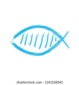 Christian fish symbol icon. Vector illustration design