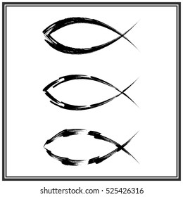 Christian fish symbol. Vector
