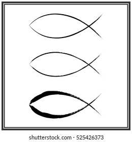 Christian fish symbol. Vector