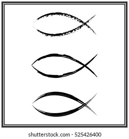 Christian fish symbol. Vector