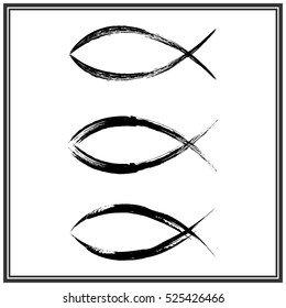 Christian fish symbol. Vector