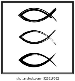 Christian fish symbol. Vector