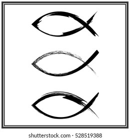 Christian fish symbol. Vector