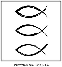 Christian fish symbol. Vector