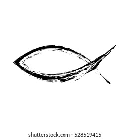 Christian fish symbol. Vector