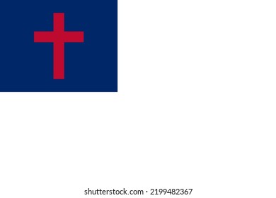 Christian flag. Official colors. Correct proportion. Vector illustration