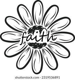Christian floral art for print or use as poster, card, tattoo or T Shirt