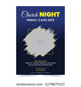 Christian flyer invitation. Religious flyer for the Church prayer event EPS 10