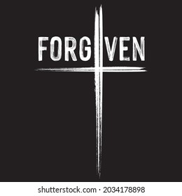 Christian Forgiven Cross T shirt Design Vector