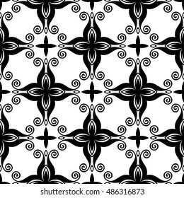 Christian geometric pattern seamless monochrome