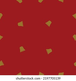 timbre de patrón de envoltura de regalo cristiano con fondo rojo campanilla de color crema de diseño de tela