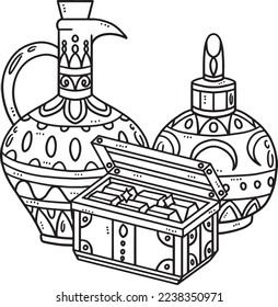 Christian Gifts of the Magi Isolated Coloring Page