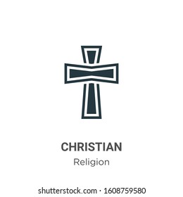 Christian glyph icon vector on white background. Flat vector christian icon symbol sign from modern religion collection for mobile concept and web apps design.