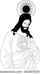 Christian God Jesus Black Vector Image